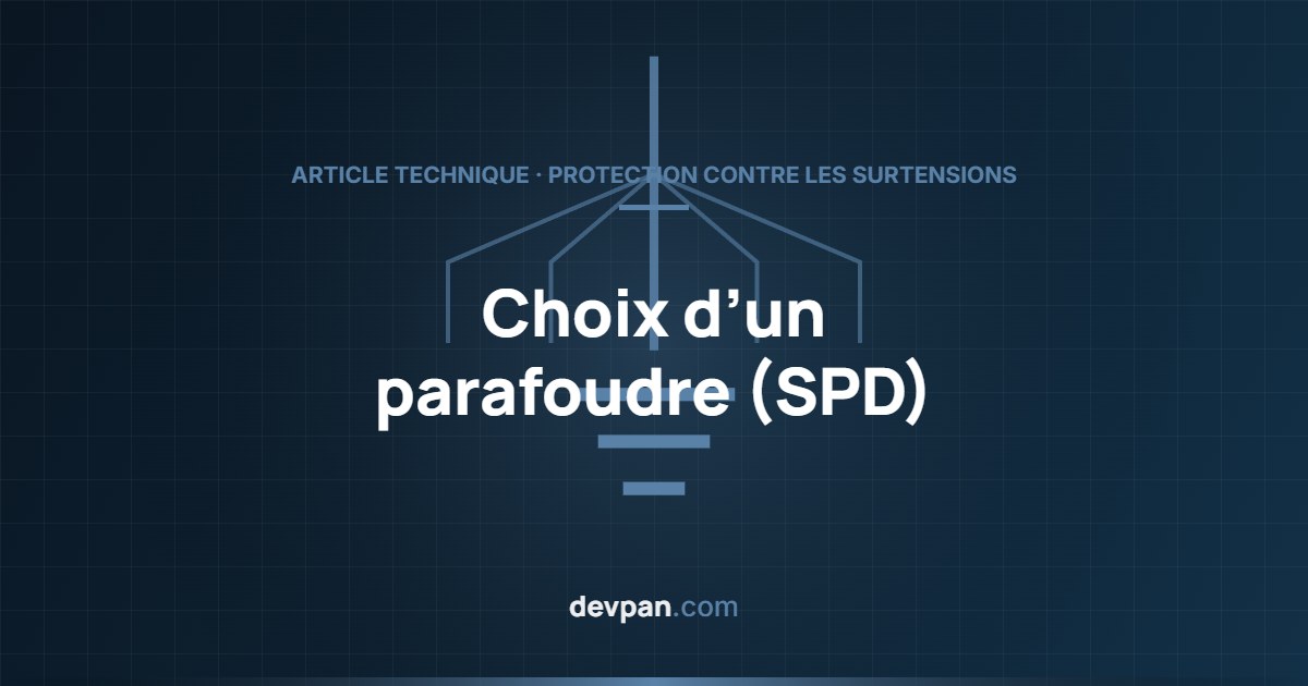 Schéma des types de parafoudres et des zones de protection
