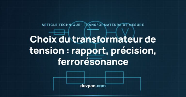 Choix du transformateur de tension (TT) : rapport, classe de précision et ferrorésonance