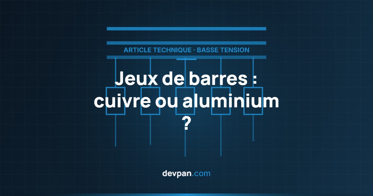 Schéma comparant les sections de barres en cuivre et en aluminium