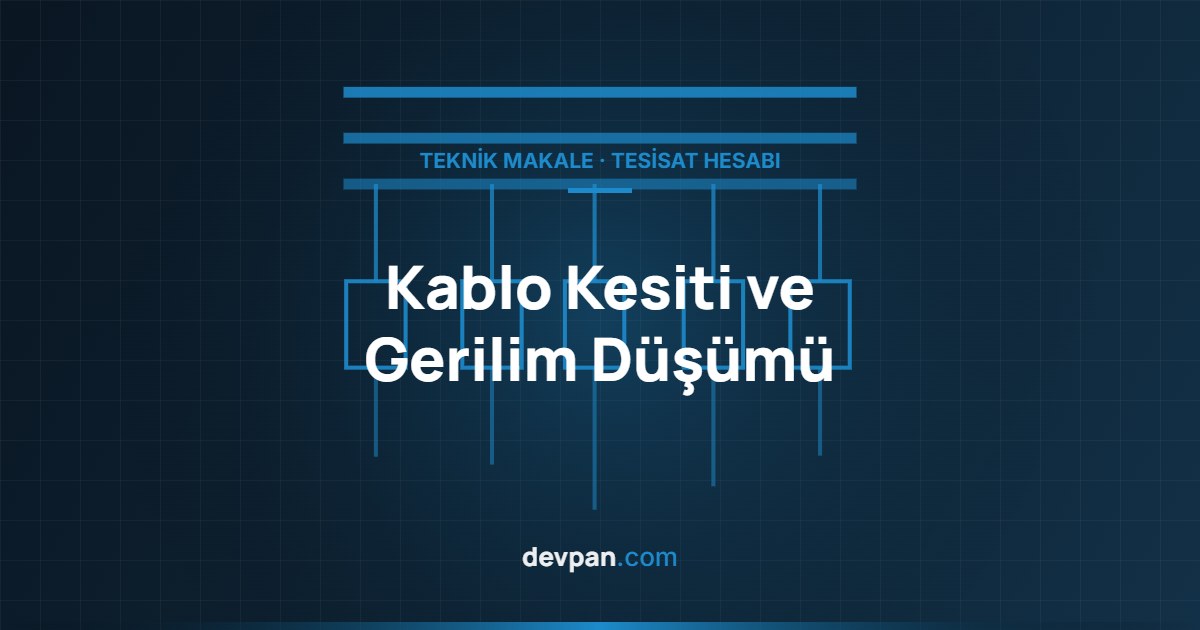 Kablo kesiti ve gerilim düşümü karşılaştırma grafiği