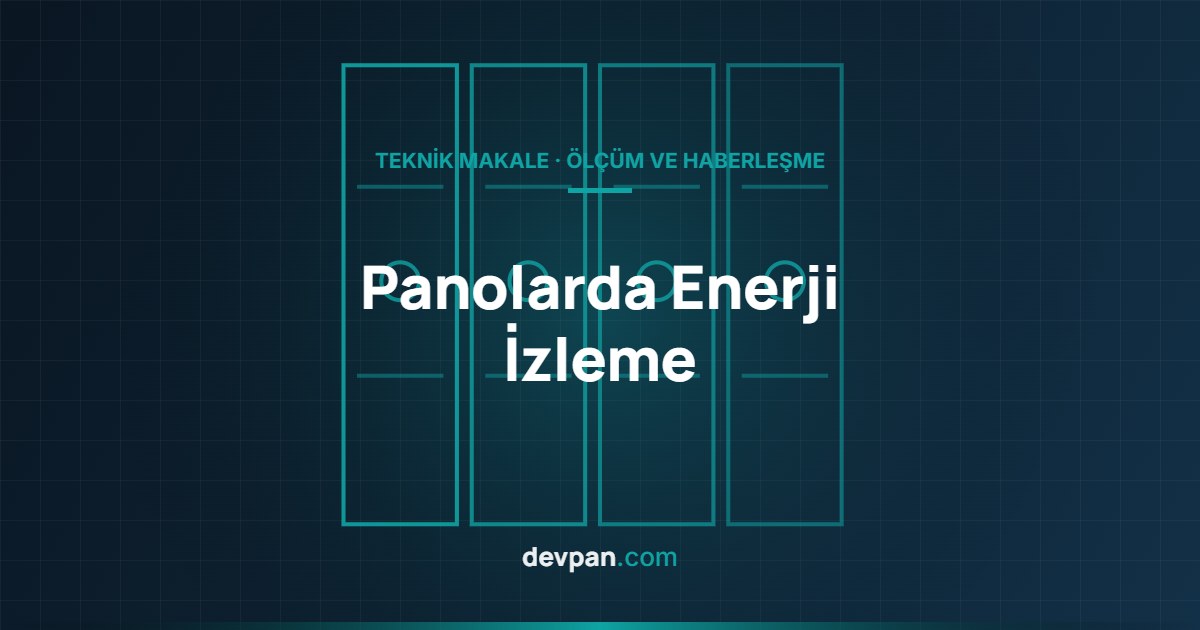 Pano içi enerji izleme ve Modbus haberleşme şeması
