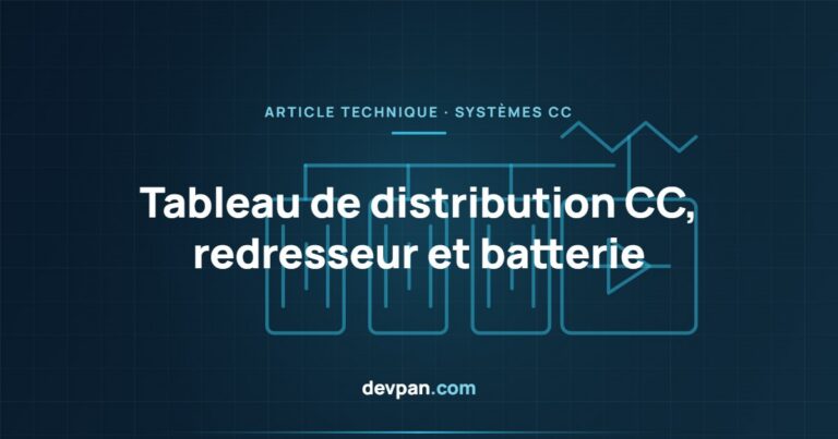 Tableau de distribution CC : redresseur, batterie et alimentation 110/220 V