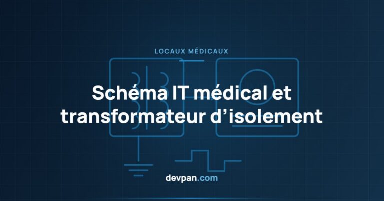 Tableau de schéma IT médical : transformateur d’isolement et locaux du groupe 2