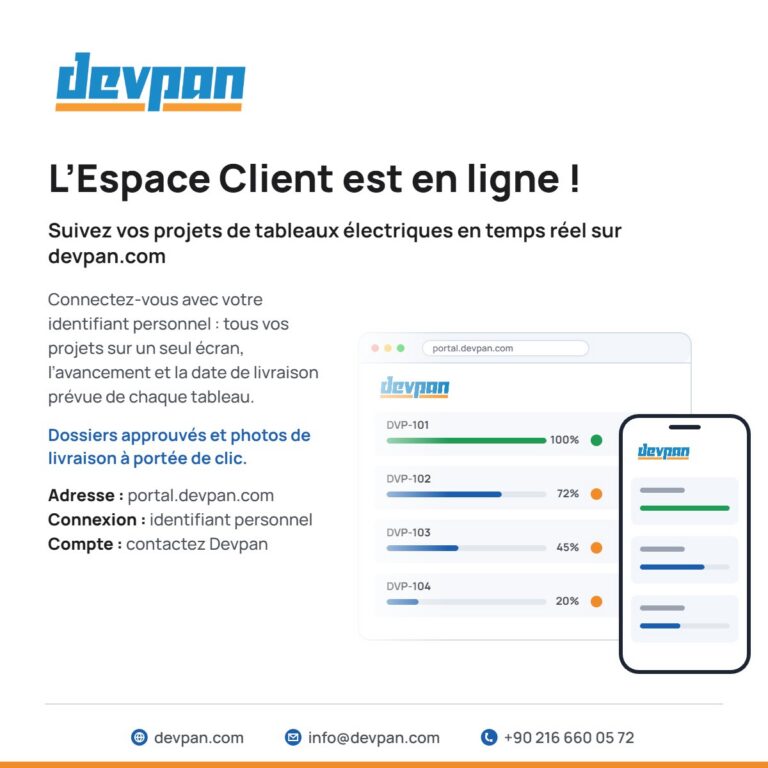 Annonce de l’Espace Client Devpan : avancement des projets de tableaux sur portal.devpan.com